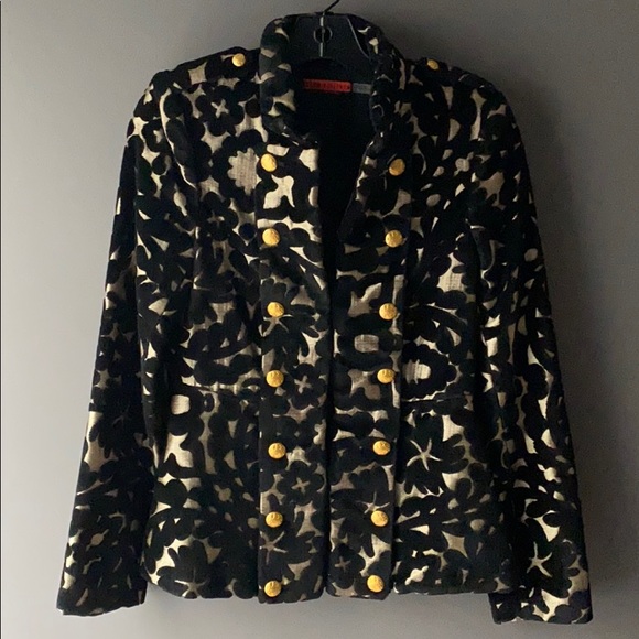 Alice + Olivia Jackets & Blazers - Alice+Olivia  Black Velvet Printed blazer Sz S